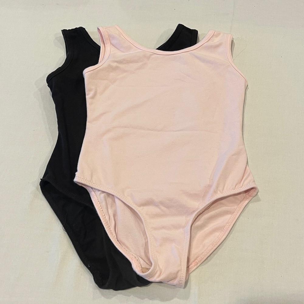 Black and Pink Girls Tank Leotard